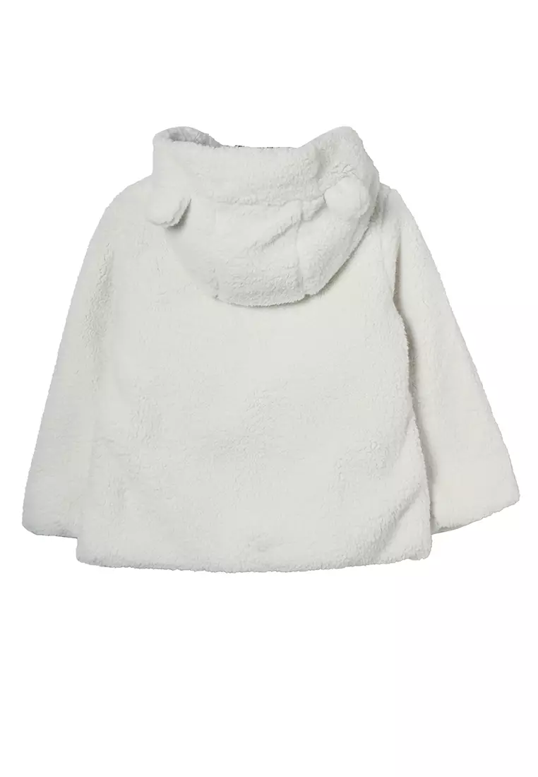 Mango white fur outlet coat