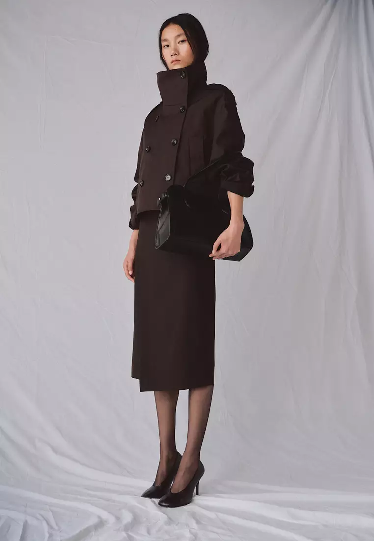 Double-Breasted Cropped Trench Coat