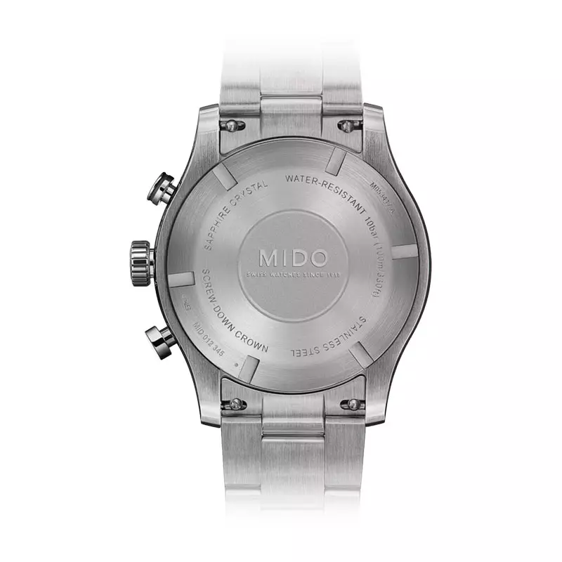 Jam Tangan Pria Mido Multifort M053.417.11.091.00 Chronograph Green Dial Stainless Steel Strap