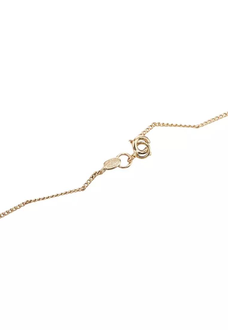 Pre-Loved Chanel Cc Gold Plated Laquered Heart Pendant Necklace