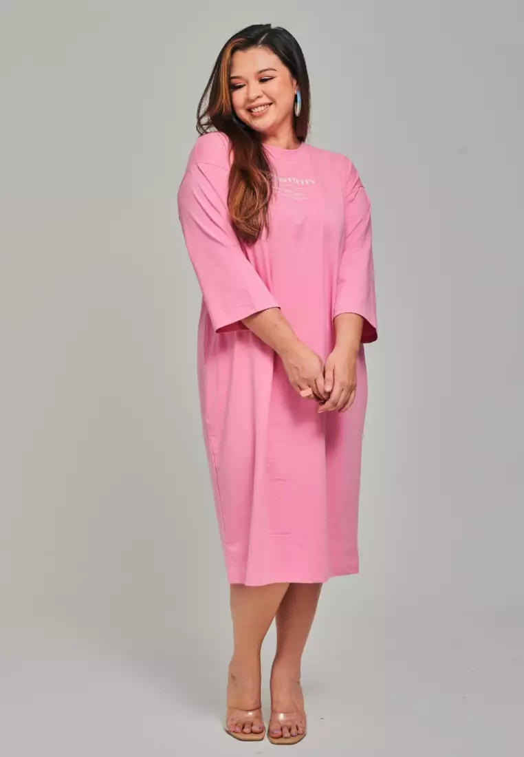 Pastel pink t shirt dress top