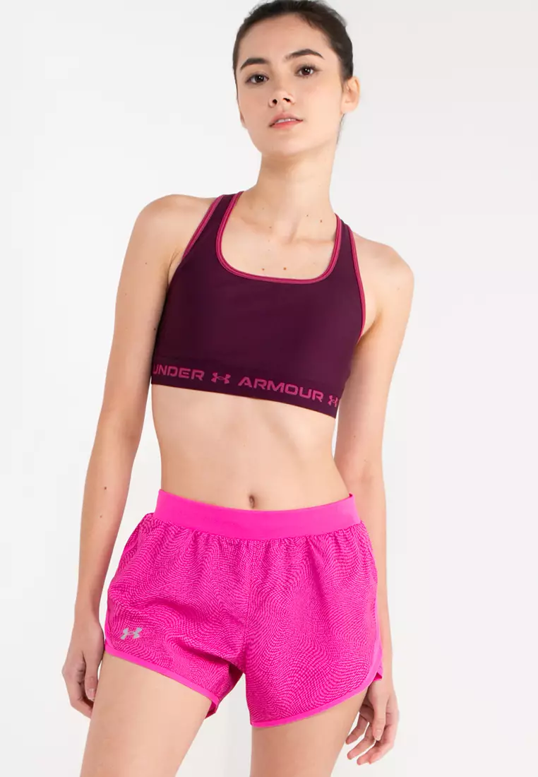 Under Armour Mid Crossback Pink Sports Bra Size Large