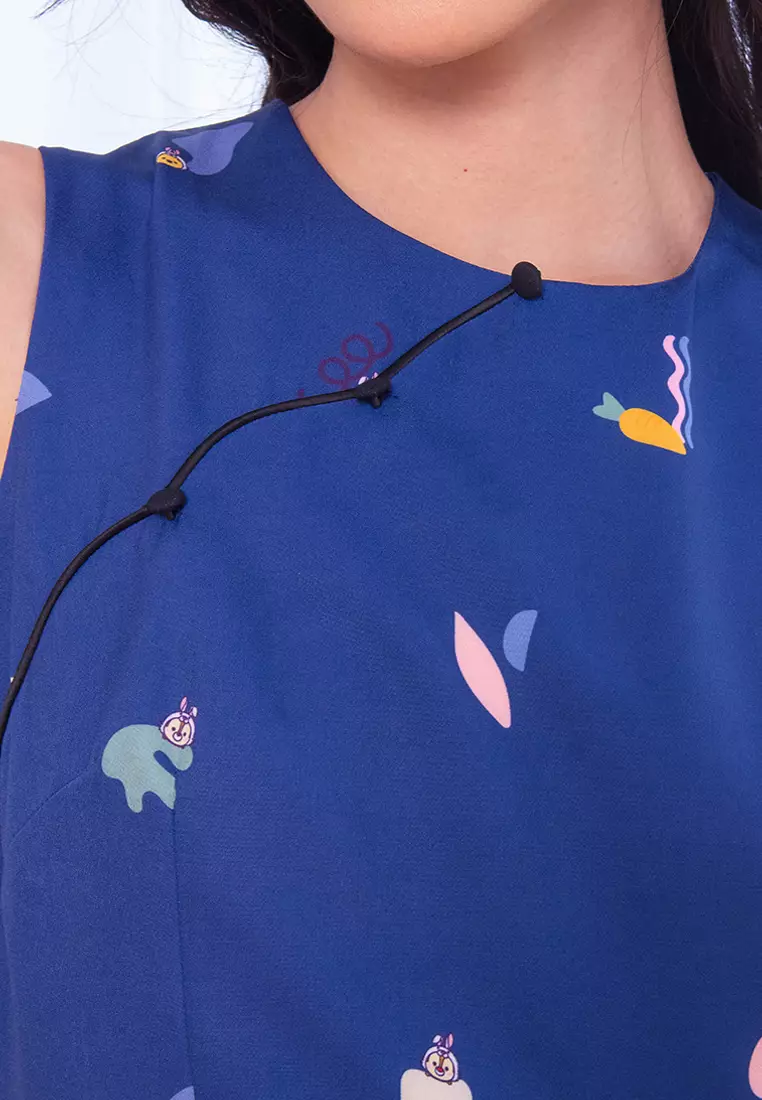 L'zzie DISNEY X LZZIE TSUM TSUM BUNNY DETACHABLE COLLAR CHEONGSAM