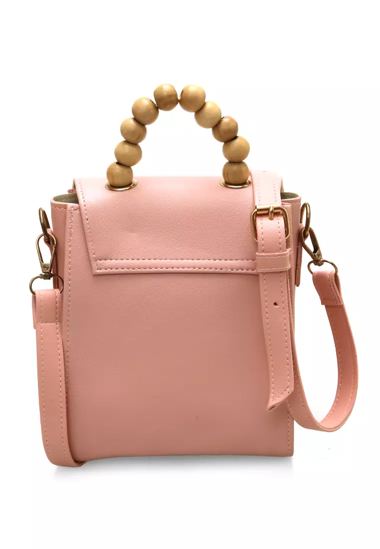 Tamara Tas Manik Mini Desain Simple High Quality - Baby Pink