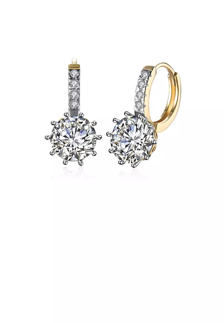 Gold zircon top earrings
