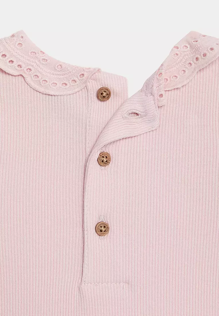 2pk Cotton Rich Frill Collar Bodysuits