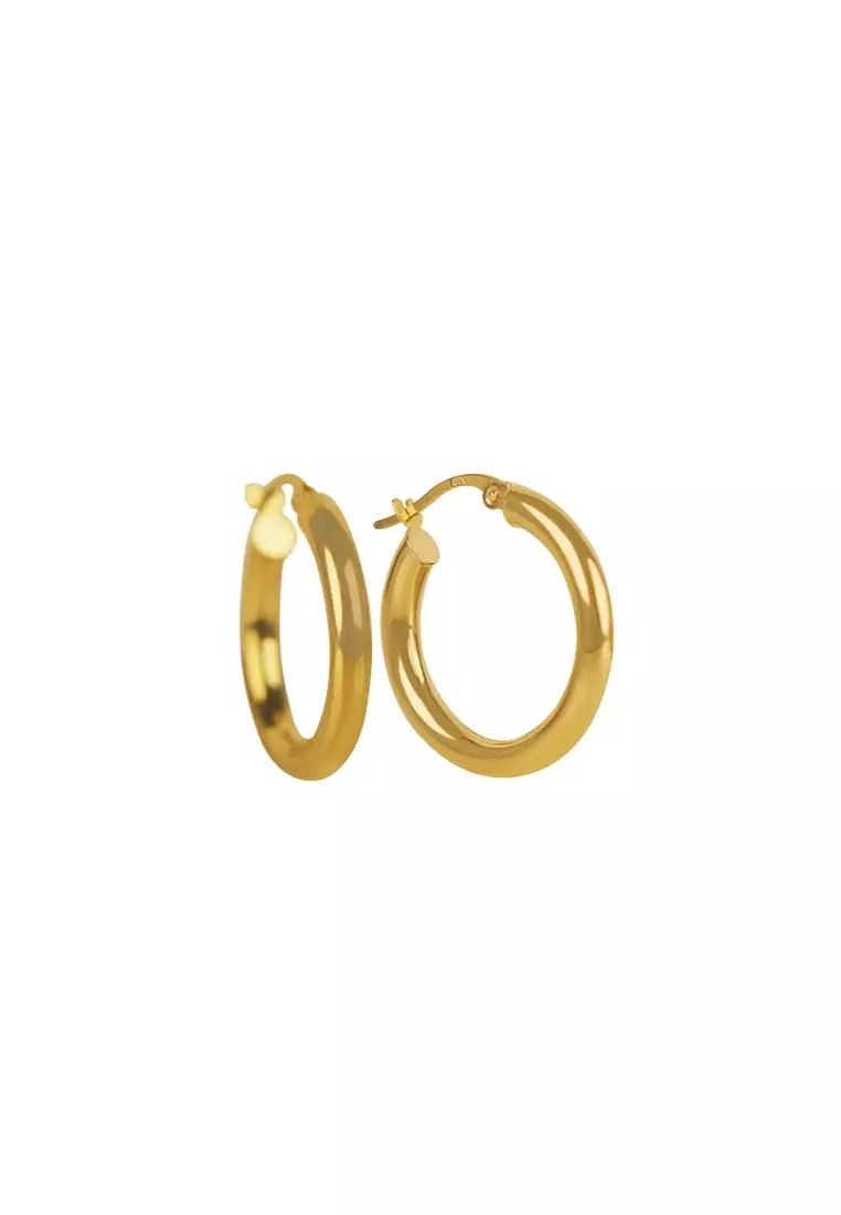 Tube Small Hoops Earrings 18k Gold