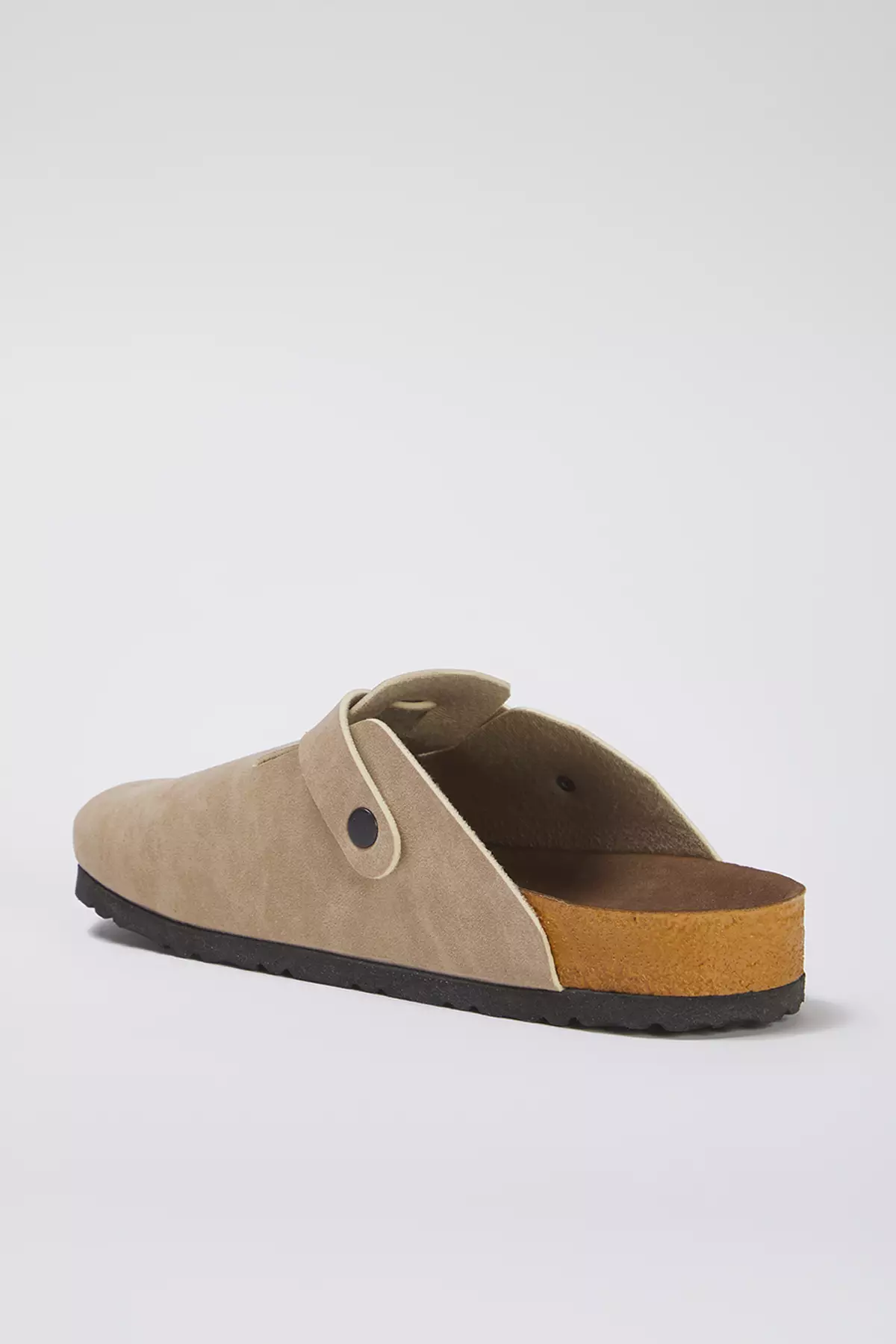 Beige Closed Front Buckle Men's Sabo Slippers Takss25Te00008