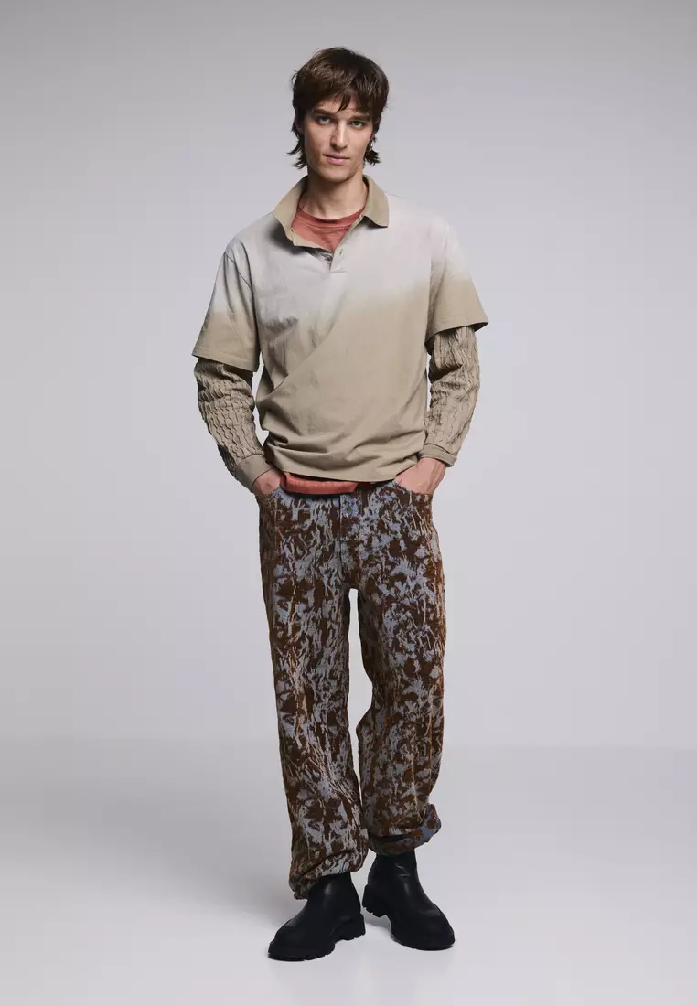Double long-sleeve polo shirt