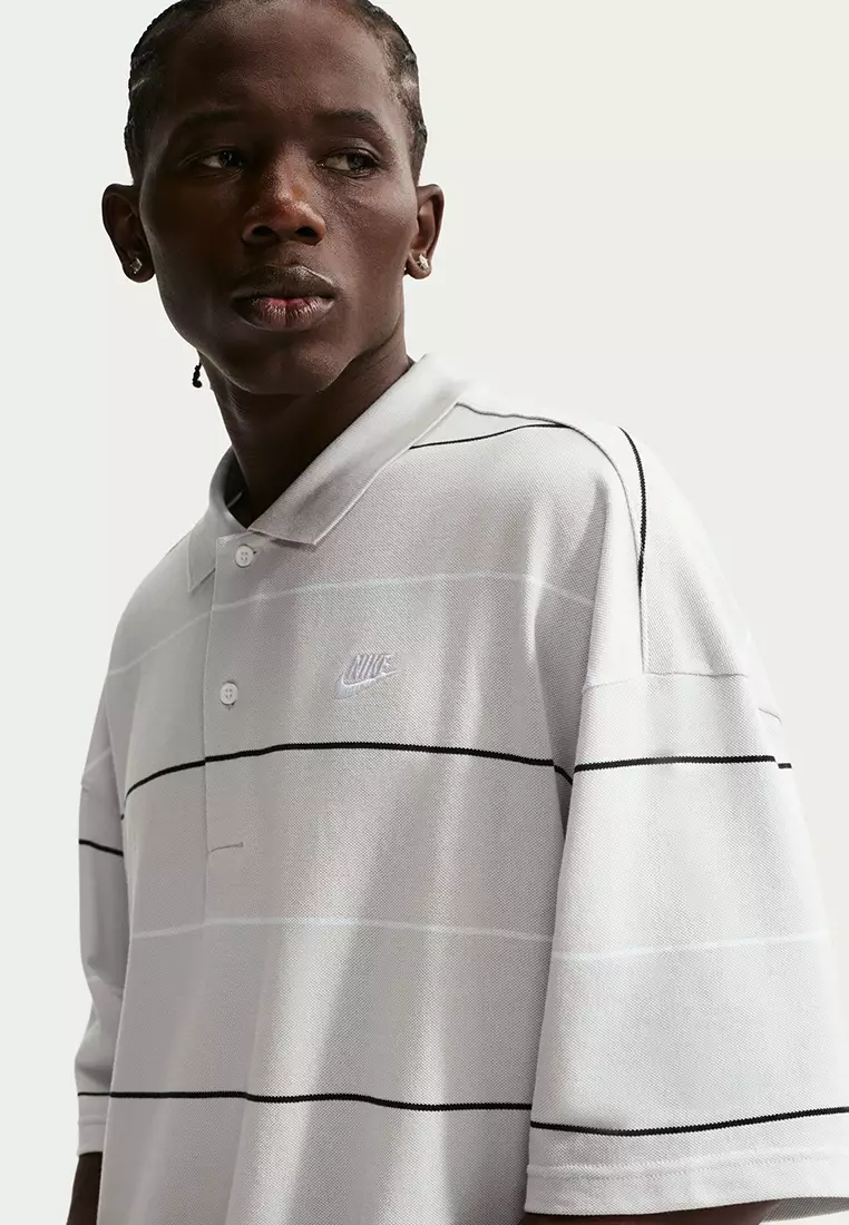 Sportswear Club Oversized Striped Polo Shirt