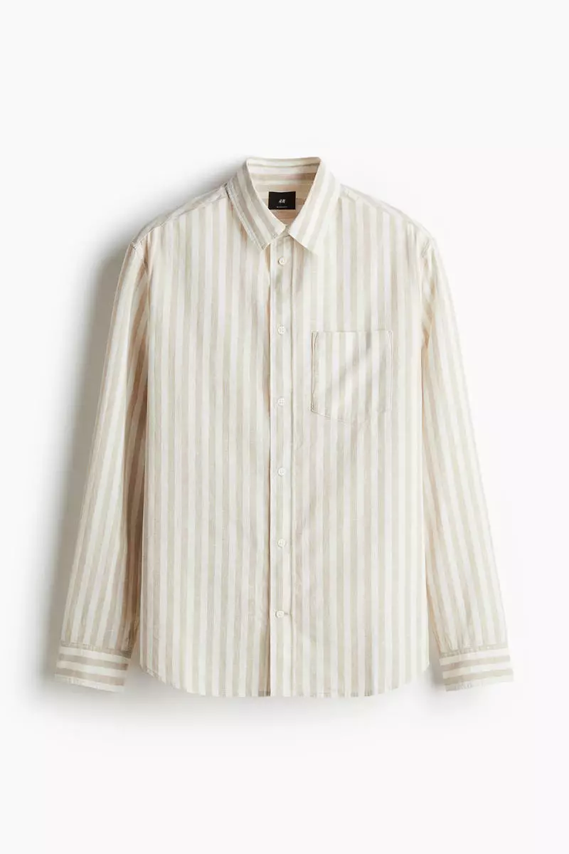 Regular Fit Linen-blend shirt