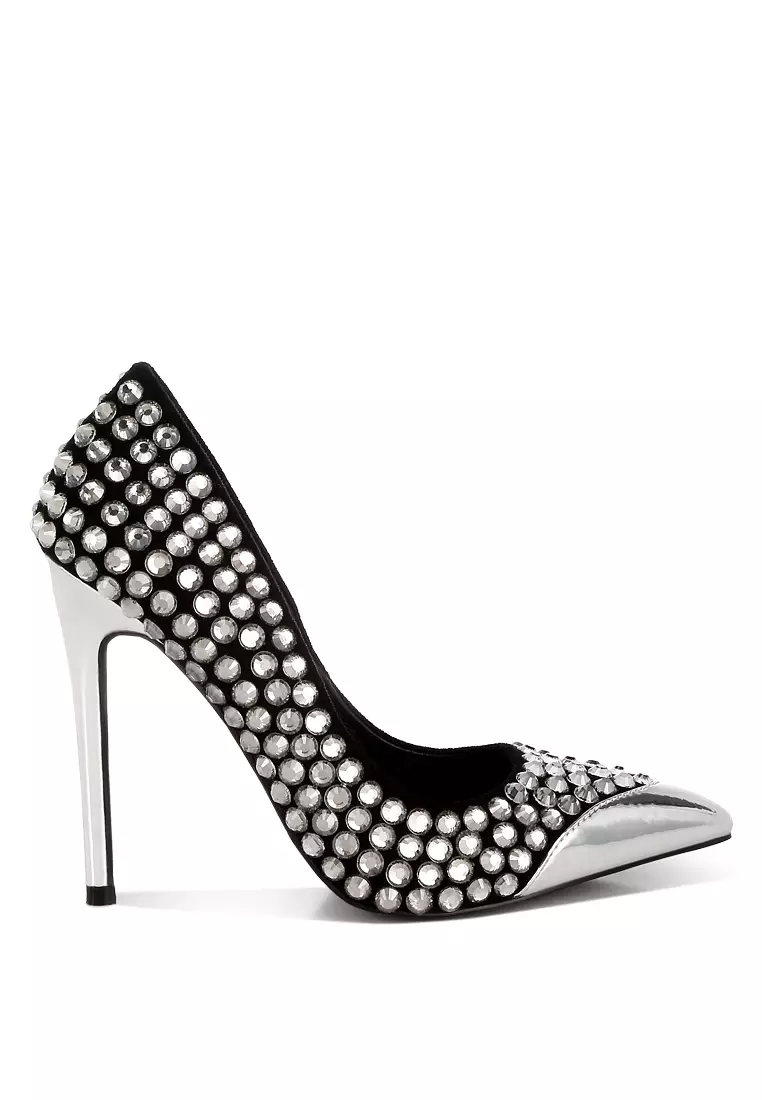 Discount on London Rag  shoes - SKU: Diamante Embellished Stiletto Pumps In Black