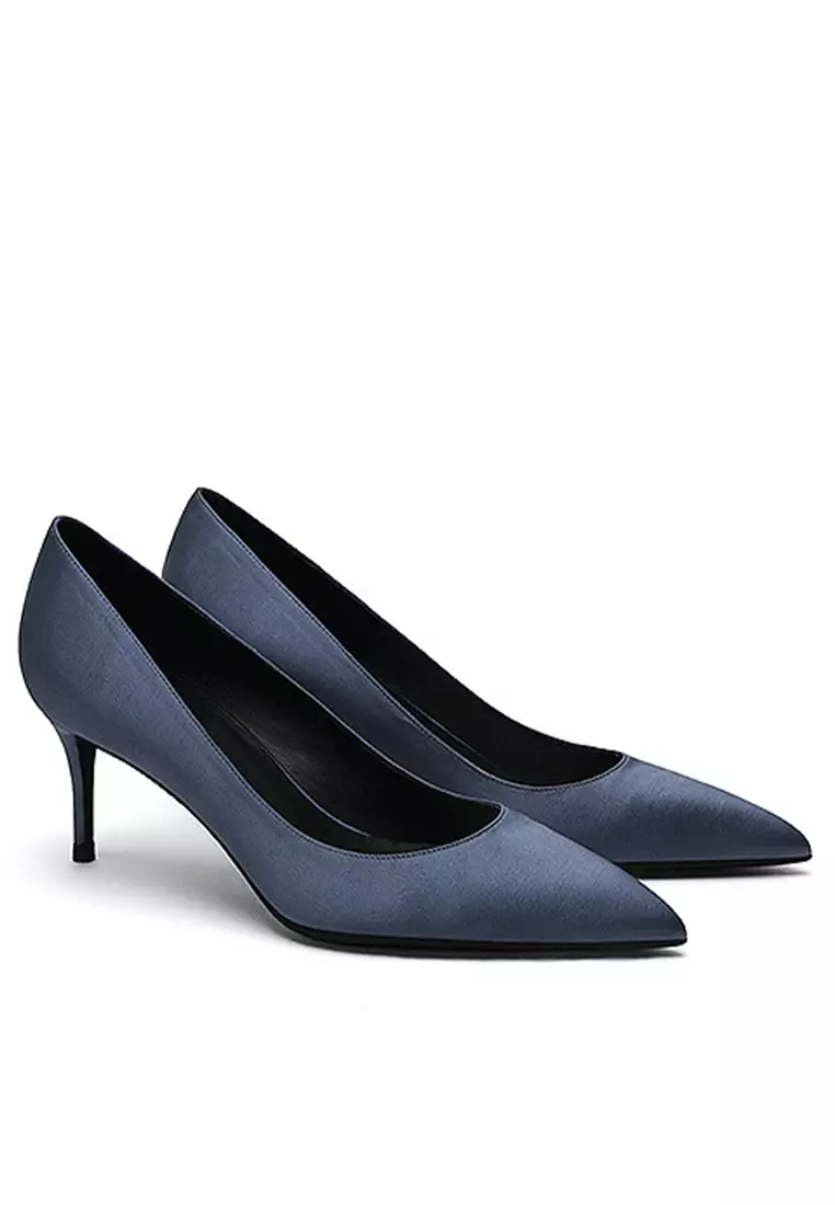 6CM Silk Fabrics Pointed High Heel Shoes HZL163