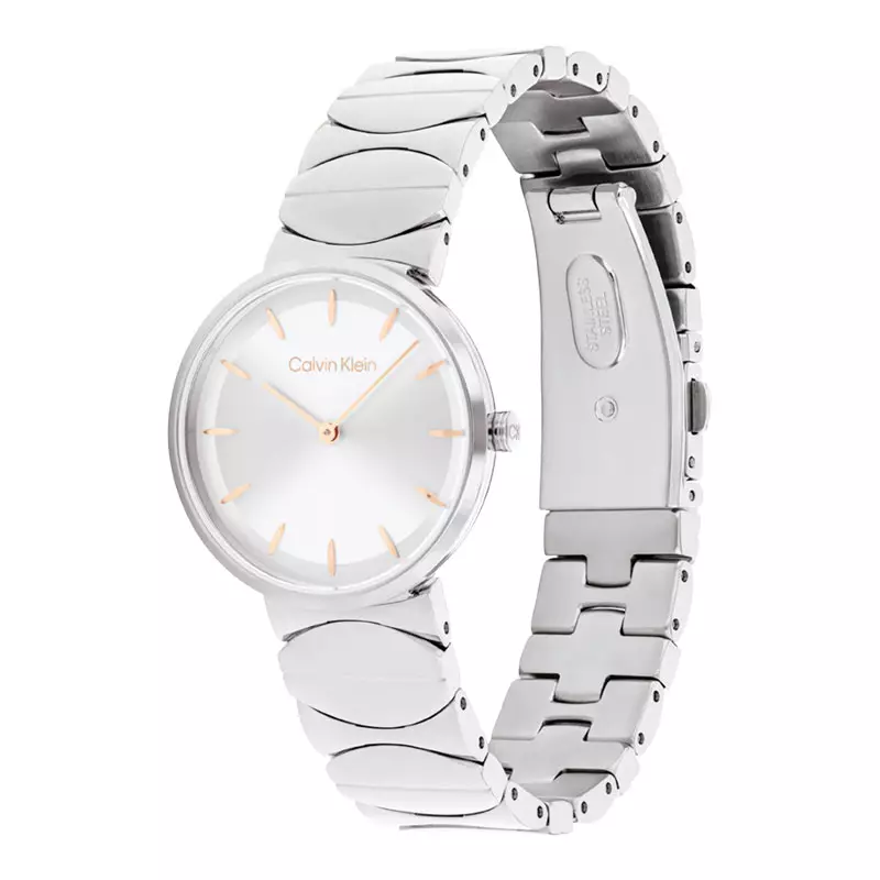 Jam Tangan Wanita Calvin Klein Enchant 25100042 Ladies Silver Dial Stainless Steel Strap