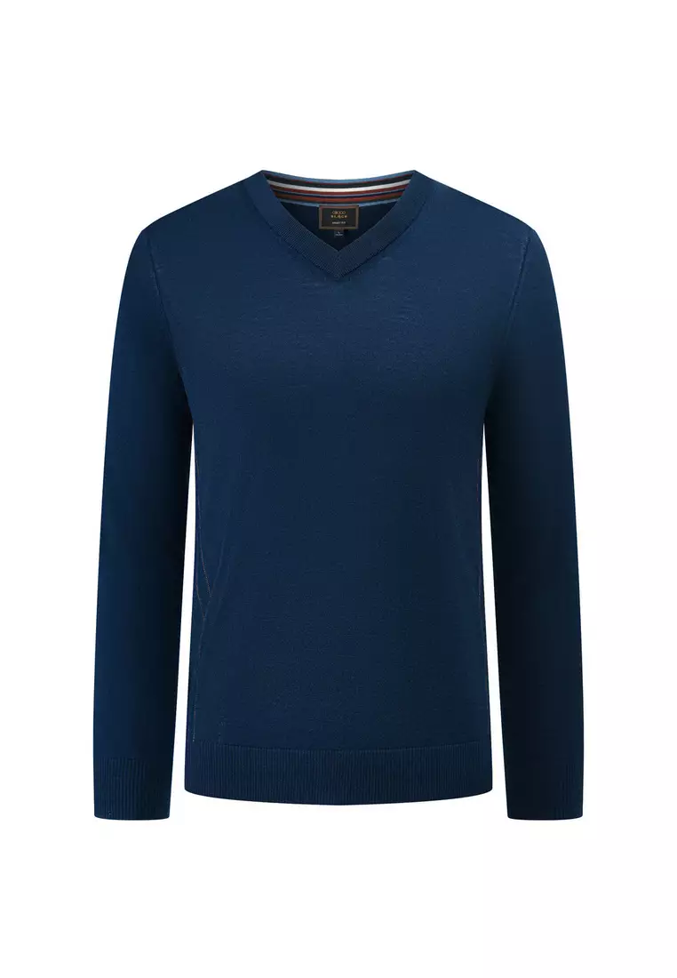 外搭V領精細純羊毛冷衫