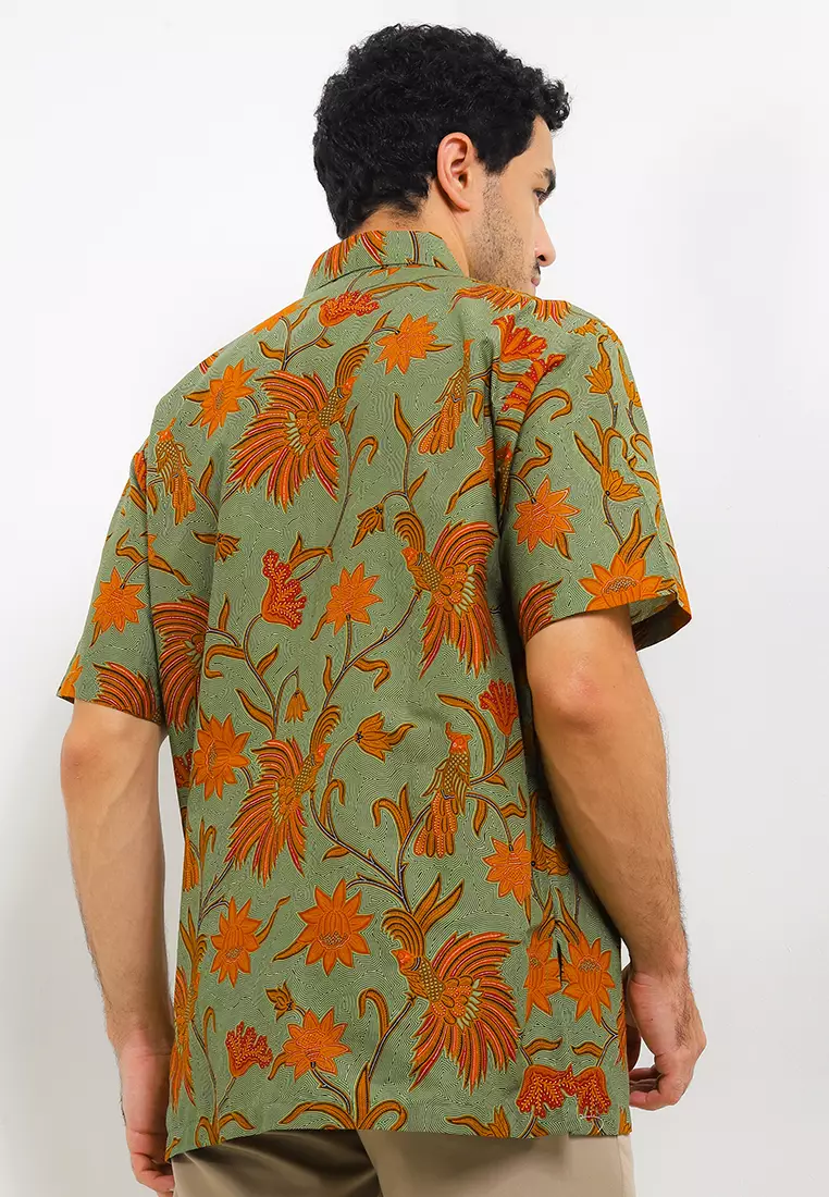 Kemeja Batik Printing Lengan Pendek Motif Cendrawasih