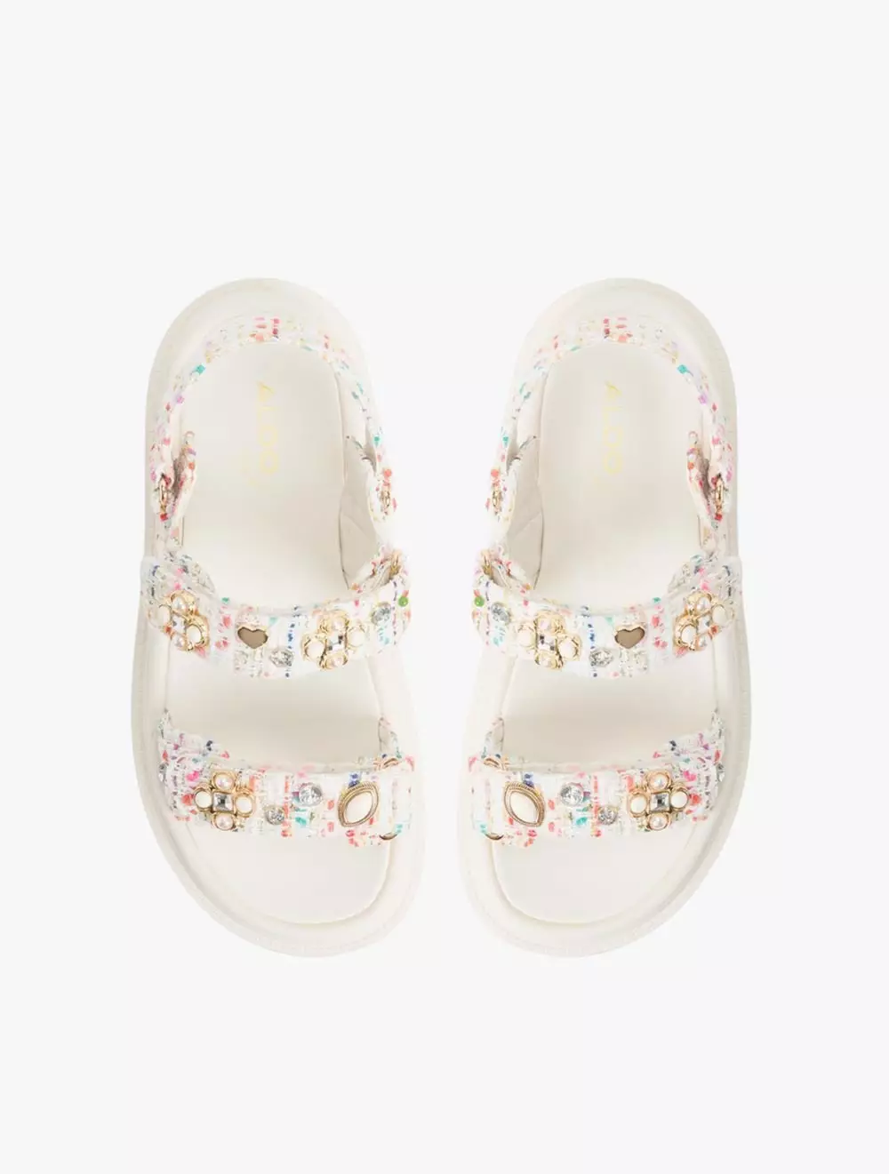 Aldo Gemima Women's Footbed Sandals - White/Multi