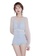 A-IN GIRLS white and blue (2PCS) Sweet Mesh One Piece Swimsuit A45C9USE811E8FGS_1