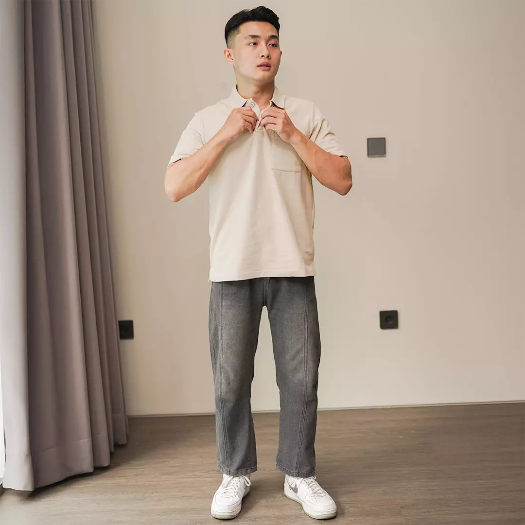 Kale PARKER LIGHT BROWN / Polo Shirt Reguler Fit / Kaos Polo Pria / Kaos Pria / Kaos Kerah