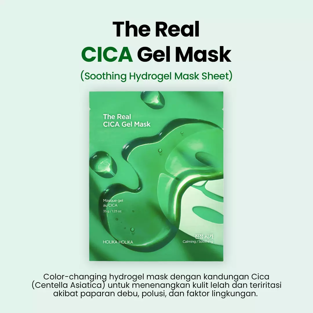 Holika Holika The Real Cica Gel Mask | Color-Changing Soothing Hydrogel Mask Sheet