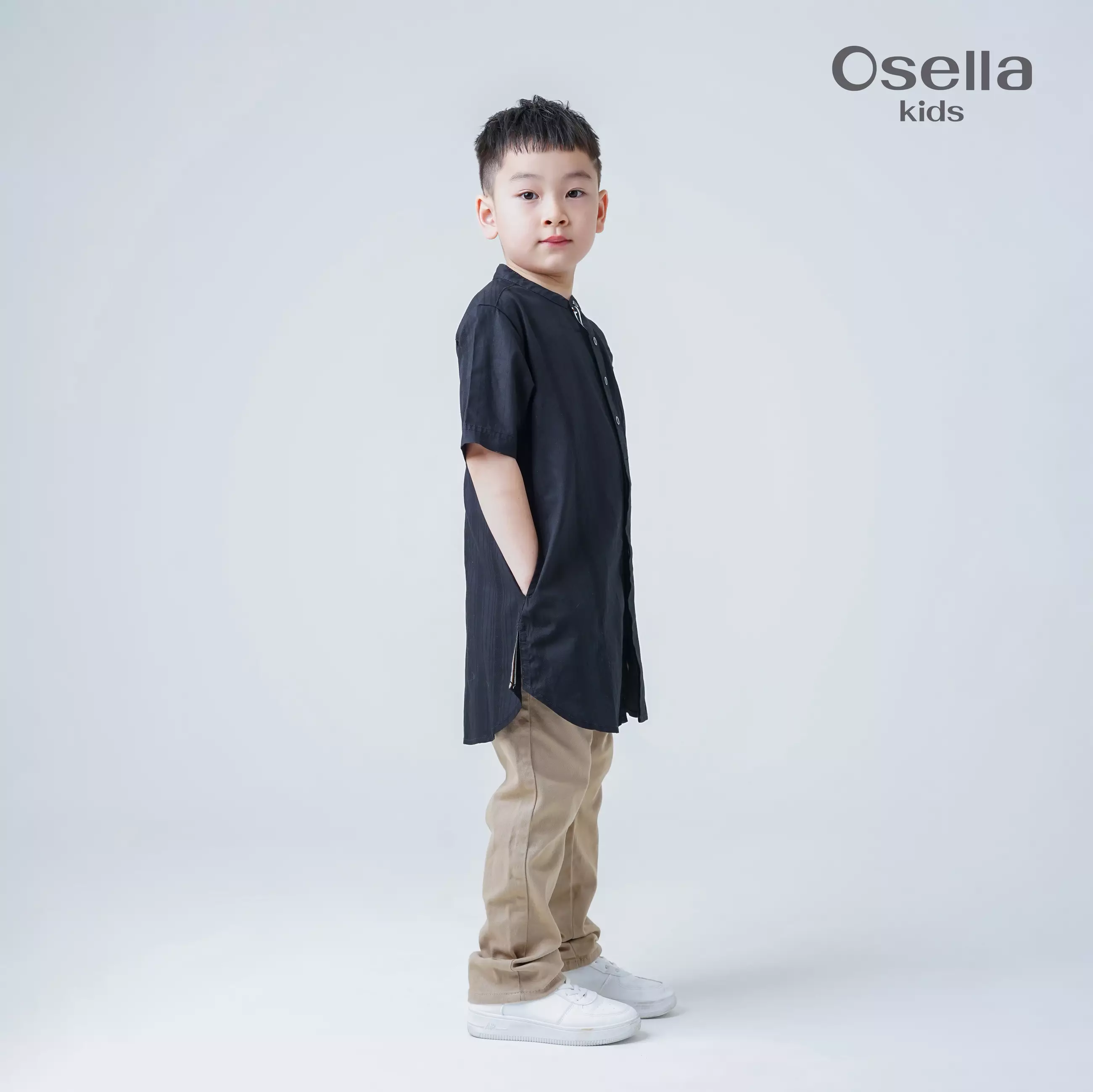 Osella Kids Laiq Regular Fit Koko Tunic Shirt Short Sleeve 123W660143 | Tunik Anak Laki-Laki