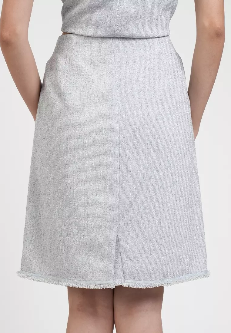 Solana Tweed Skirt with Pocket Accents