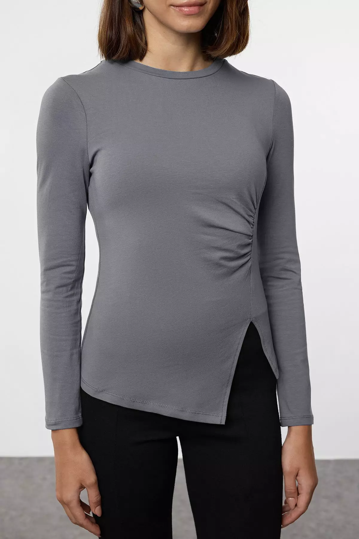 Fitted Blouse with Slit