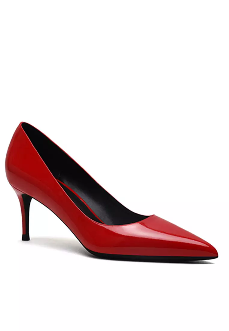 6CM Faux Patent Pointed High Heel Shoes HZL160