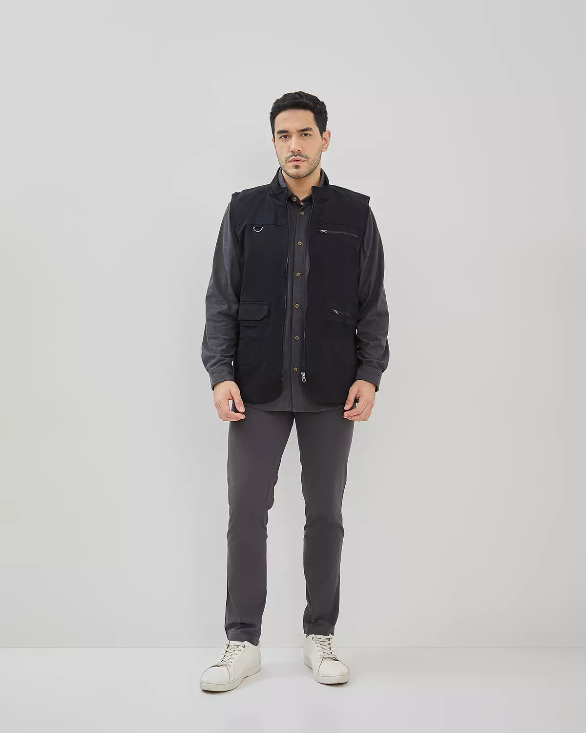 MEN'S BLACK CASUAL VEST