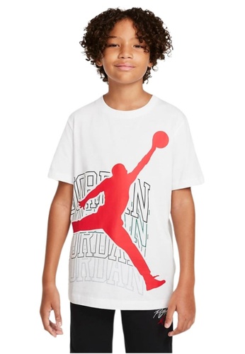 Jordan white Jordan Boy's Jumpman Stack Up Short Sleeves Tee - White 5DADAKA8C18416GS_1