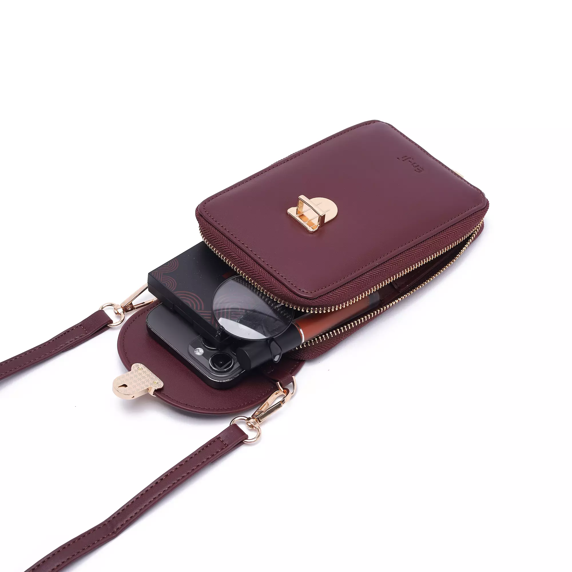 En-ji Yoria Wallet Wanita Warna Burgundy