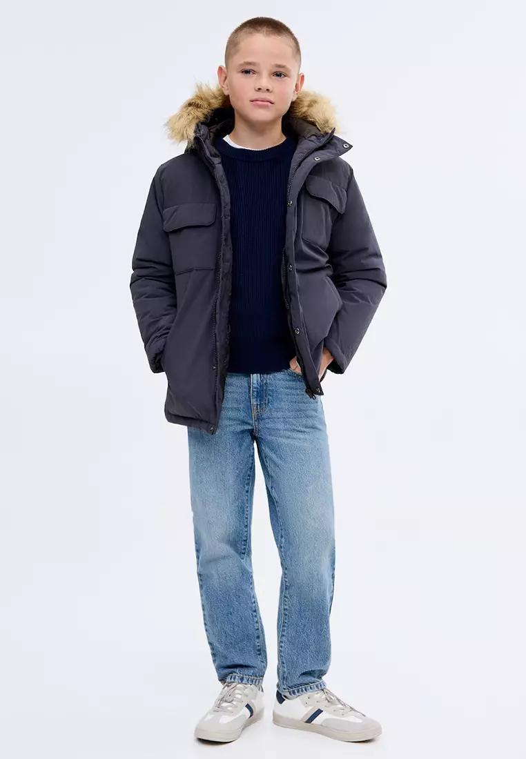 Anorak With Shearling-Effect Hood