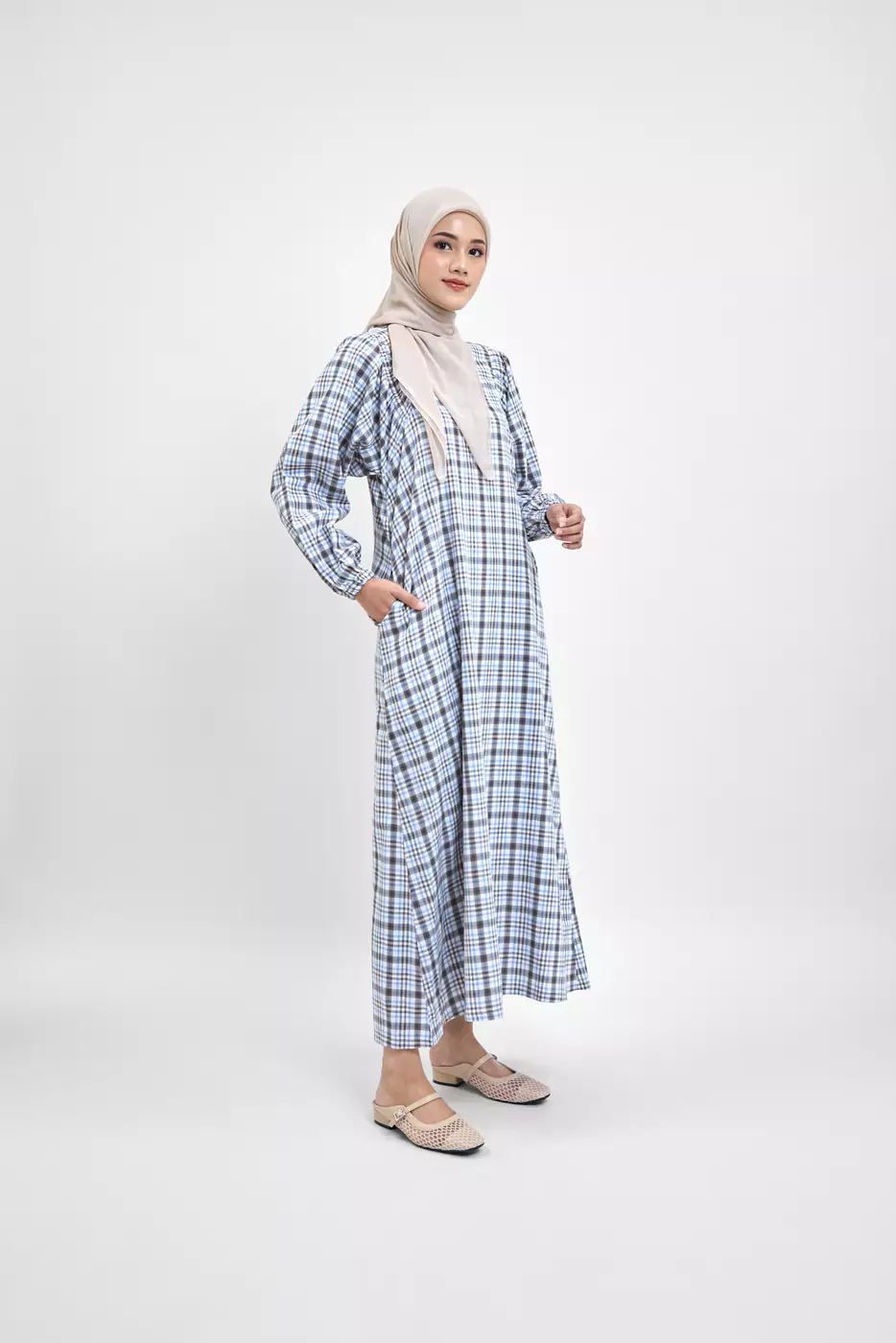 MFMW Embella Dress Gamis Multicolor Motif Kotak