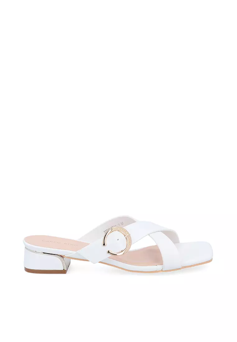 Discount on Carlo Rino  shoes - SKU: White Cr Cassia Sandal Flats