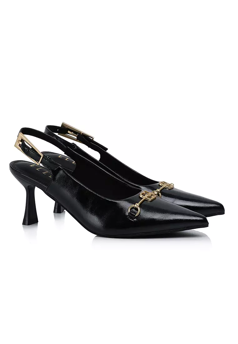 Melanie Comfy FitFootbed Microfiber Leather Heels