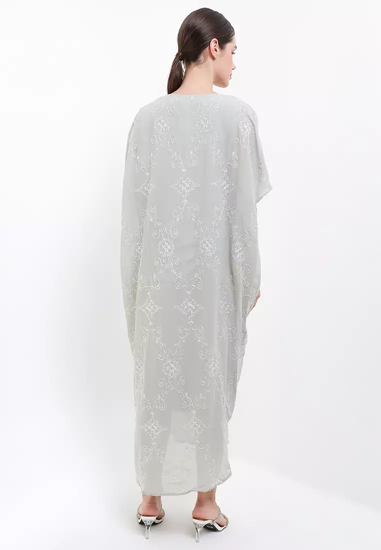 Embellished Flo Emb Chiffon Kaftan