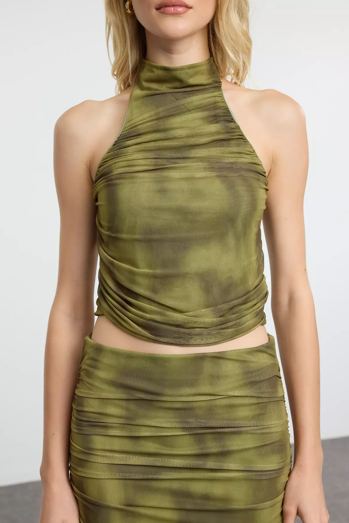 Halter Ruched Crop Top