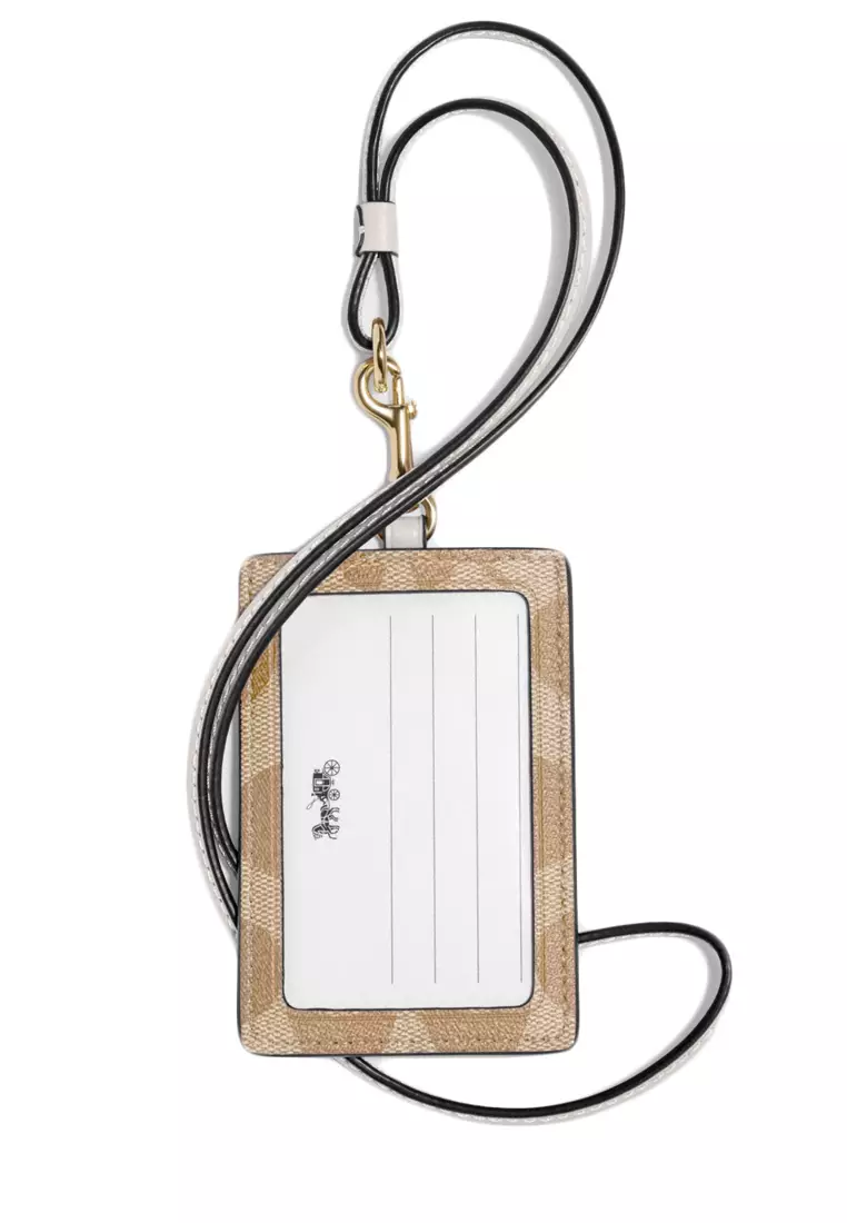 Buy Coach Coach ID Lanyard In Signature Canvas - Light Brown Online ...