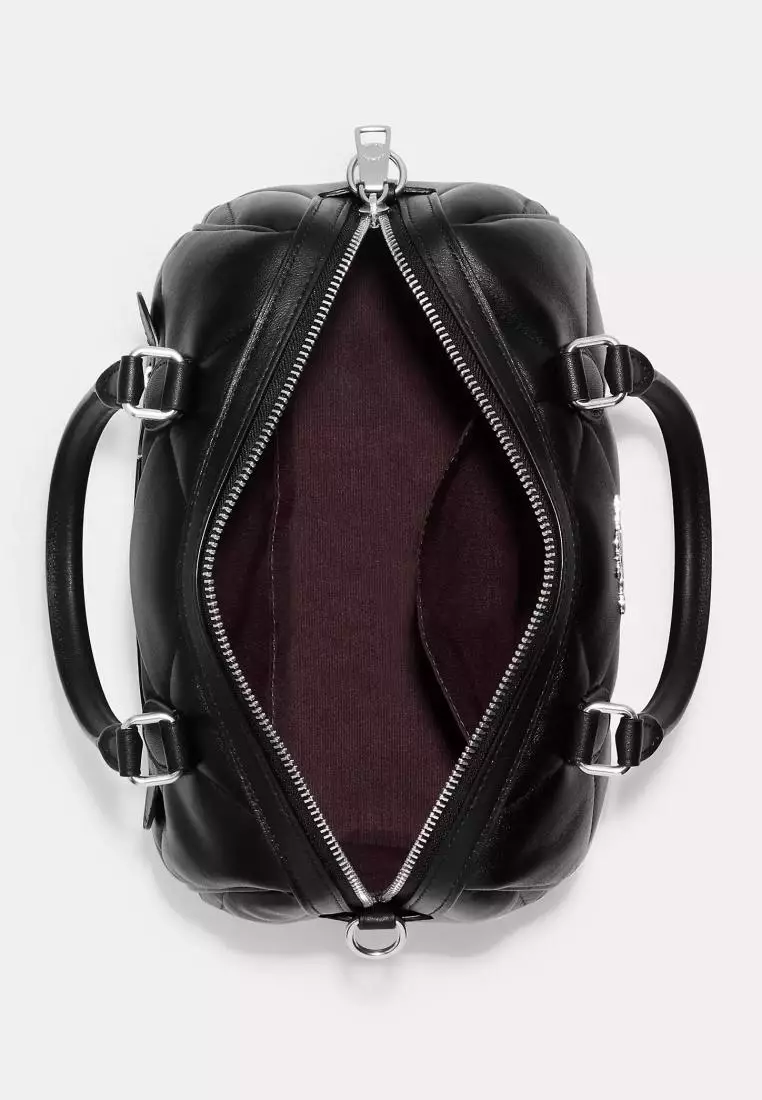 Coach Rowan Satchel With Puffy Diamond Quilting Black