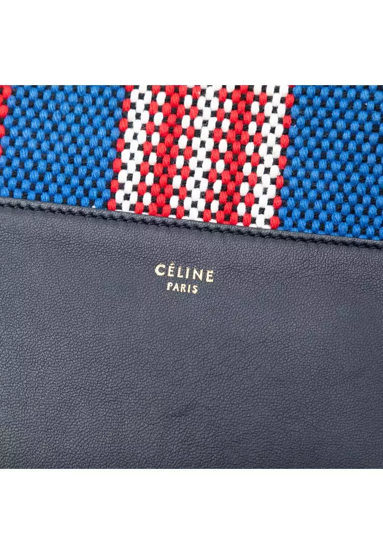 Pre-Loved Celine Canvas Striped Solo Pouch