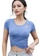 Sunnydaysweety blue High Waist Short Sleeves Quick-Drying Yoga Sports Top A21031705BL B58EBAA061135CGS_1