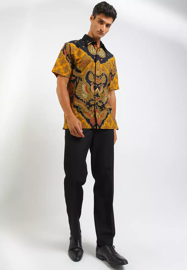 Kemeja Batik Printing Lengan Pendek Peksi Rinumpoko Ceplok