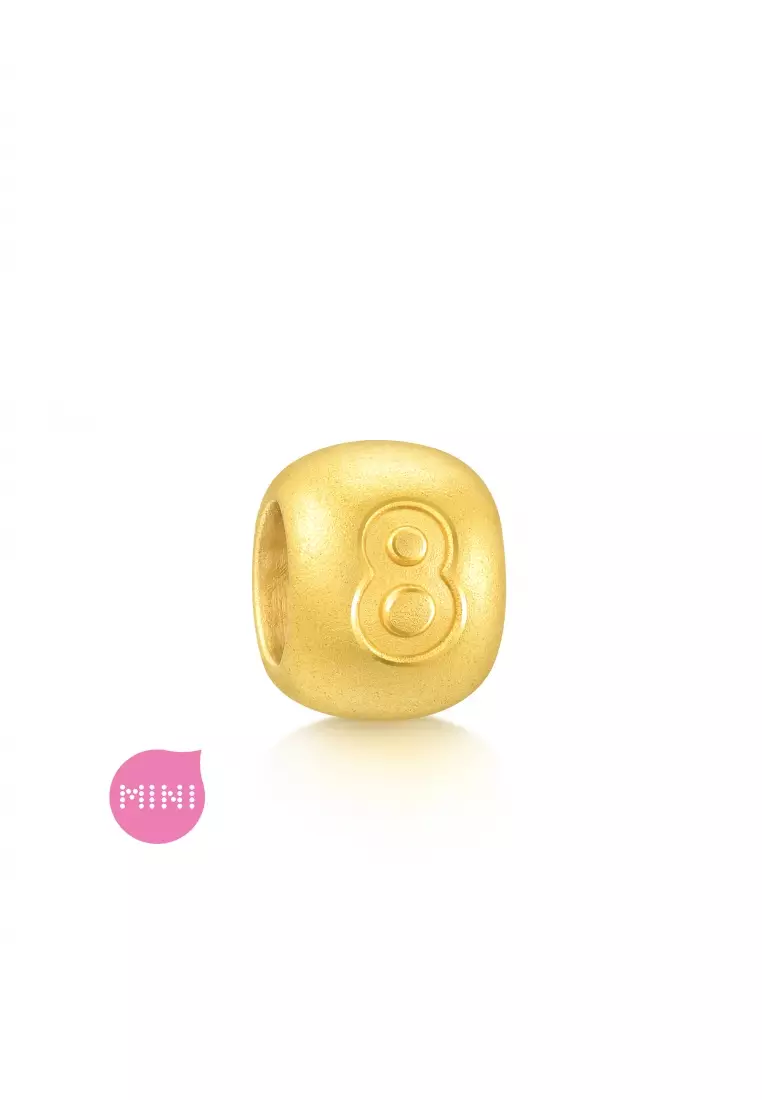 999 24K Solid Gold Number Eight Charm 93674C (Bracelet not included)