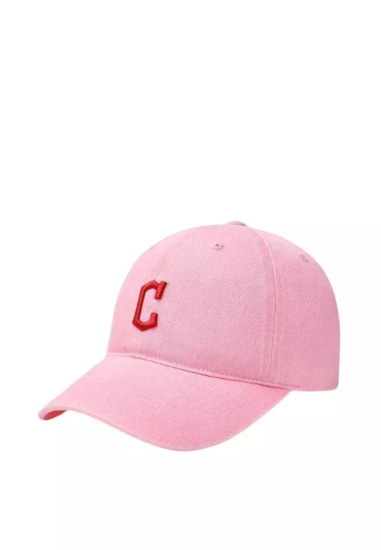 ★MLB Korea★ Basic Washed Unstructured Ball Cap CLE MgPink Jual MLB Korea Basic Washing Unstructured Ball Cap