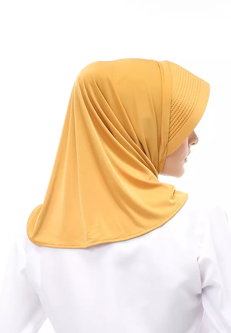 Layla Hijab Sport Instan Wanita Muslimah Relaxed Fit - Yellow