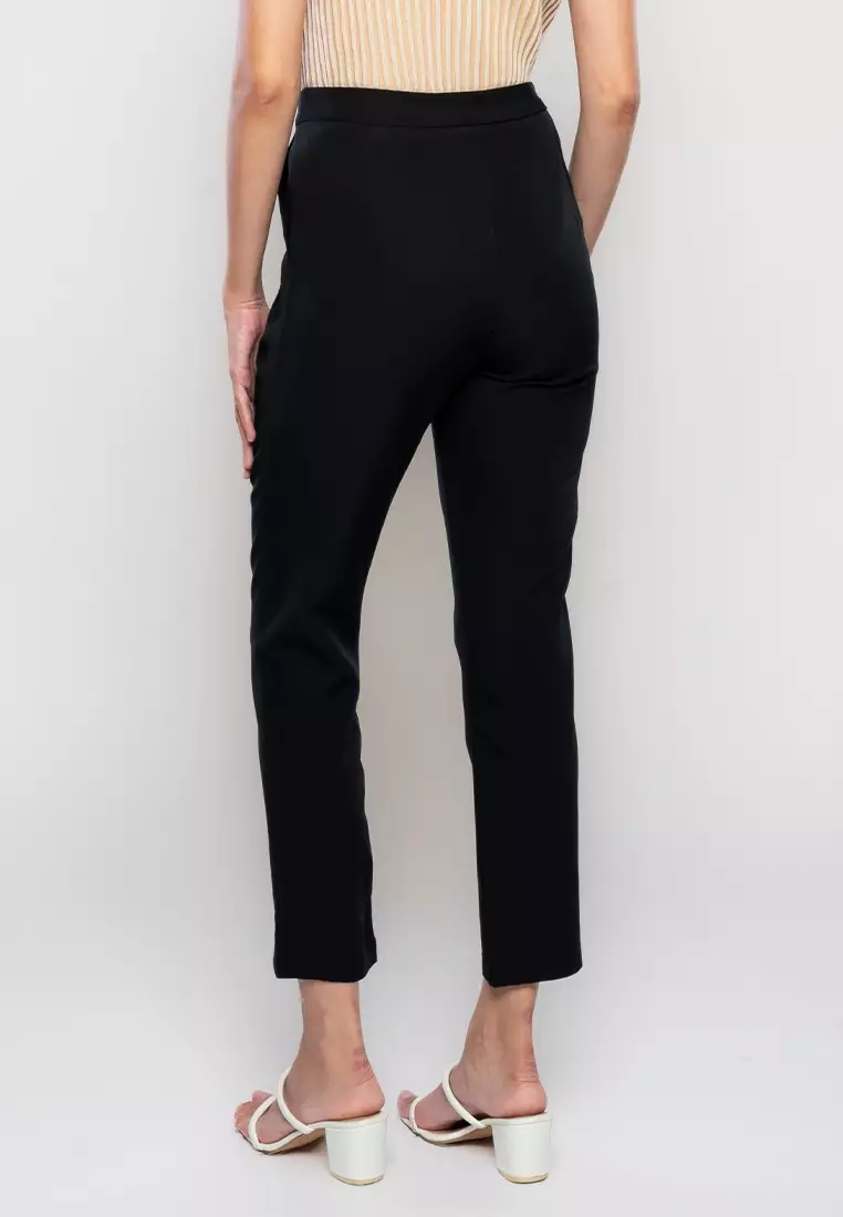 Imogene Slim Pants with Waist Button Detail