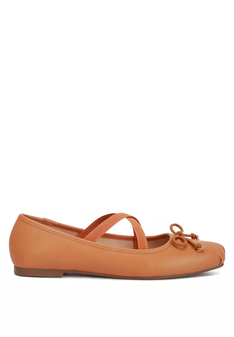 Discount on London Rag  shoes - SKU: Tan Recycled Faux Leather Ballet Flats