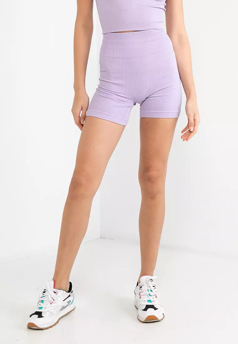 Purple cotton shorts clearance