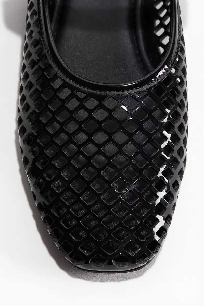 Perforated Mary Jane ballet pumps