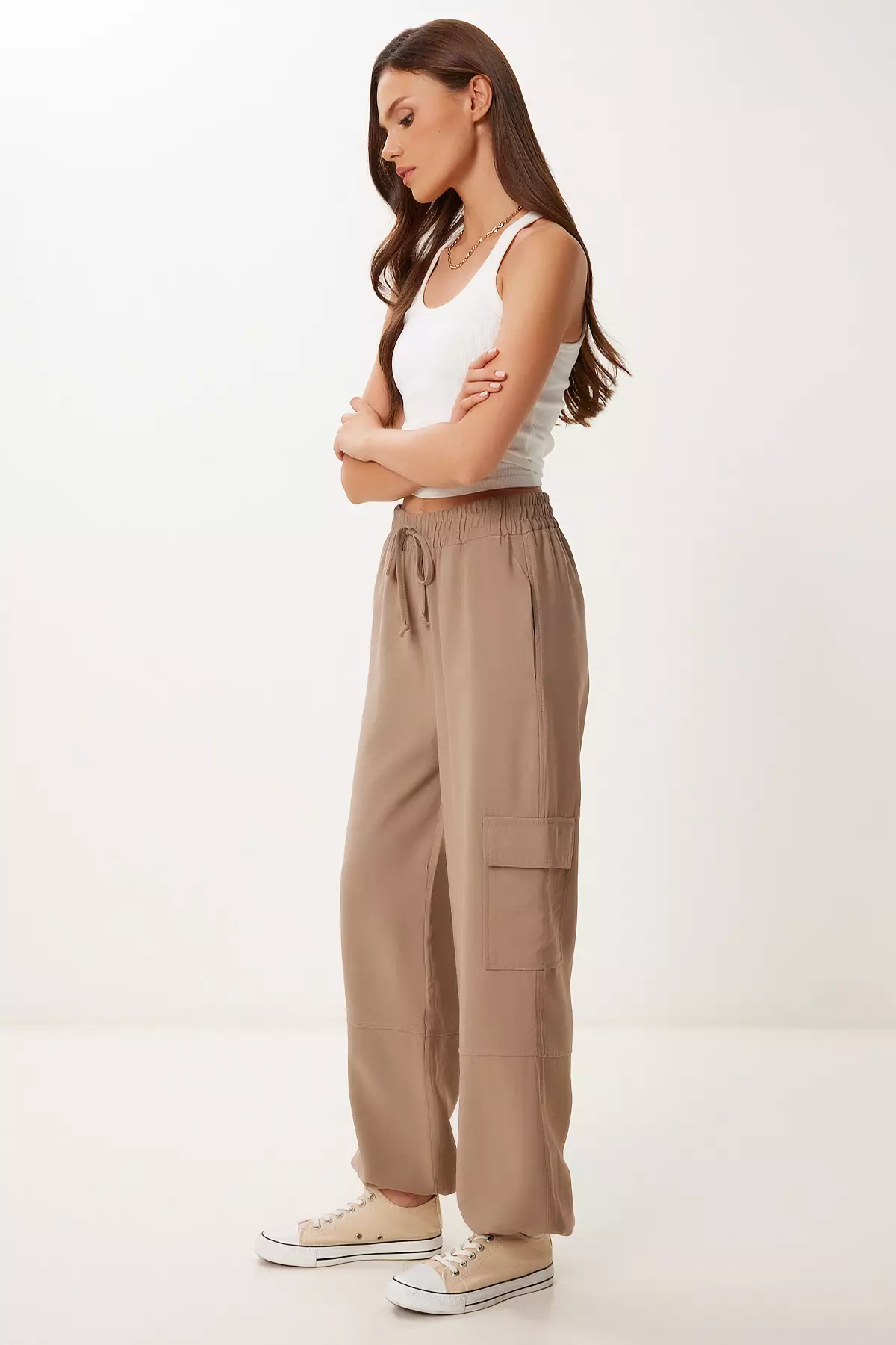 Women's Mink Pocket Linen Cargo Pants Mx00212